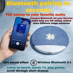 Nieuw model Bluetooth-kussenspeaker 2026 – Bluetooth-speaker voor onder het kussen met witte ruis – Microfiber Bluetooth 5.4-bedspeaker – Geschikt voor zijslapers – Beengeleidingstechnologie (roze *1) — thumbnail 4