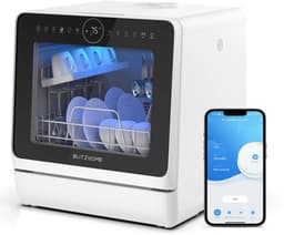 DIMICO - Slimme Aanrecht Vaatwasser met APP - Compacte Mini Dishwasher 5L Watertank - 8 Programma’s - Vrijstaand Tafelmodel — thumbnail 3
