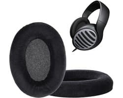 kwmobile 2x fluwelen oorkussens geschikt voor Sennheiser HD515 / HD555 / HD595 / HD518 koptelefoons - Kussens voor over-ear-koptelefoon in zwart