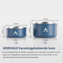 Draagbare Heteluchtfriteuse - Airfryer Compact - Snel Maaltijden Bereiden - Dubbelwandige Isolatie - 3.8 Liter - Blauw — thumbnail 5