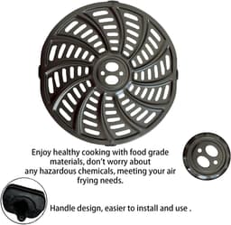Airfryer Grillplaat - Crisper Tray - Gezond Koken - Roestvrij Staal - 17.78 x 17.78 cm - Zwart — thumbnail 4