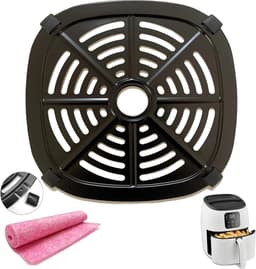 Airfryer Grillpan - Crisper Plate - Gezond Koken - Antikleefcoating - 17.5cm - Zwart — thumbnail 1