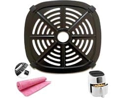Airfryer Grillpan - Crisper Plate - Gezond Koken - Antikleefcoating - 17.5cm - Zwart