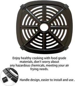 Airfryer Grillpan - Crisper Plate - Gezond Koken - Antikleefcoating - 17.5cm - Zwart — thumbnail 7
