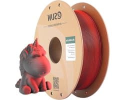 Mat PLA Filament - Glansvrij PLA - 3D Printen - Tweekleurig Ontwerp - 1.75mm 1KG - Rood Zwart