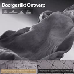 Dowinx Ergonomische Bureaustoel/Gamingstoel – Met Verwarming En Massagefunctie – Met Lendensteun – Breed Zitkussen – Met Armleuningen En Voetsteun – Stof – Zwart,Grijs — thumbnail 4