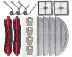 15 stuks - Stofzuiger accessoireset - geschikt voor Roborock Q10 VF+/PF Robotstofzuiger - 2 Hoofdborstel - 4 vacuümzak - 4 Dweildoek - 3 Zijborstels - 2 Filter
