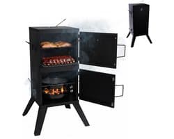 Rookoven - zwart - 57x108,5x56 cm - met deur - metaal