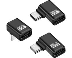USB-C Adapter Set - Type C Extender - Snelle Gegevens & Stroom - Thunderbolt 5 Ondersteuning - 240W 80Gbps - Zwart