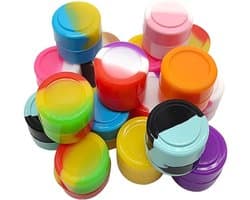 Lege Mini Siliconen Potjes - 10 Stuks, 2ML Niet-Plakkende Containers voor Olie, Wax en Crèmes in Diverse Kleuren