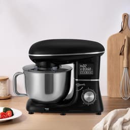 Keukenmachine - Deegmachine Mixer - Bakken en Mixen - Krachtige 1500W motor - 6.5 Liter kom - Zwart — thumbnail 4