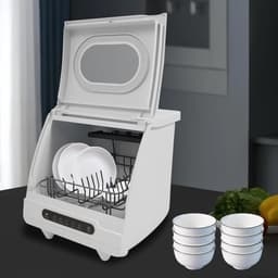 Mini Vaatwasser - Tafelmodel Vaatwasser - Snel Servies Wassen - Met Watertank - 45x45x43 cm - Wit — thumbnail 3