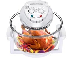 Glazen Airfryer Oven - Heteluchtfriteuse Convectie - Gezond Koken - Zichtbaar Venster - 12 Liter Capaciteit - Wit