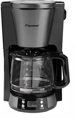 Bestron ACM800TG Koffiezetapparaat – 1,5L Glazen Kan – 1000W – Timerfunctie – 10‑12 Koppen – RVS Afwerking — thumbnail 1