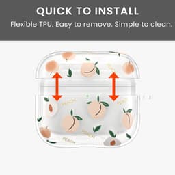 kwmobile Hoes compatibel met Apple Airpods Pro 3 Case - Zachte TPU beschermhoes - Cover in oudroze / transparant perziken design — thumbnail 2