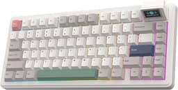 EPOMAKER RT82 Draadloos Mechanisch Gaming Toetsenbord - 75% Layout - Met Afneembaar LCD Scherm (Mini TV) - Gasket Mount - Hot-Swappable - US QWERTY - Retro White — thumbnail 1