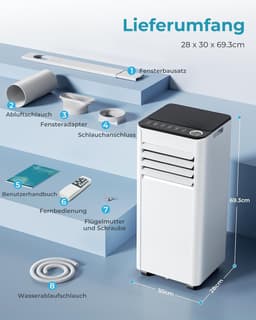 Mobiele Airco - Verkoeler - Ruimte Koelen - 4-in-1 Functie - 25 m² - Wit — thumbnail 4