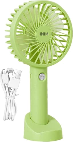 Draagbare Ventilator - Persoonlijke Koeler - Verkoeling Onderweg - Stabiele Sokkel - 1200 mAh Batterij - Groen — thumbnail 1