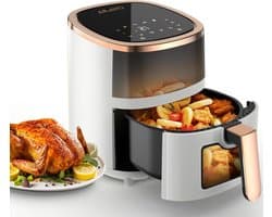 Heteluchtfriteuse - Airfryer - Gezond Frituren - 8 Programma's Touchscreen - 6 Liter - Wit