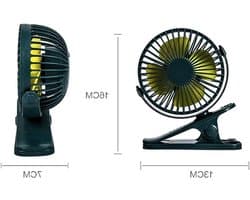 Tafelventilator met clip - Mini ventilator - Persoonlijke verkoeling - 360 graden rotatie - 500 Gram - Wit