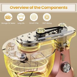 Keukenmachine - Standing Mixer - Bakken en Mixen - Krachtige Planetaire Beweging - 8.5 Liter Kom - Roze — thumbnail 4