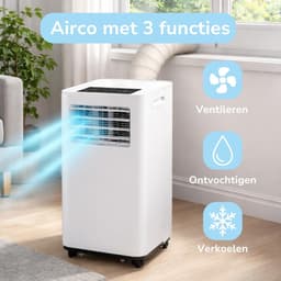 Mobiele Airco - Airconditioner - Ruimte Koelen - 3-in-1 Functie - 9000 BTU - Wit — thumbnail 3