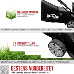 Benzine Grasmaaier - Tuinmaaier Rover - Gazon Onderhoud - Lichtgewicht en Wendbaar - 40cm Snijdiameter - Zwart Rood — thumbnail 4