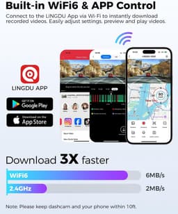 Auto Camera - Dashboard Recorder - Verkeersincidenten Vastleggen - 4K Voor en Achter - Met 64GB Kaart - Zwart — thumbnail 4