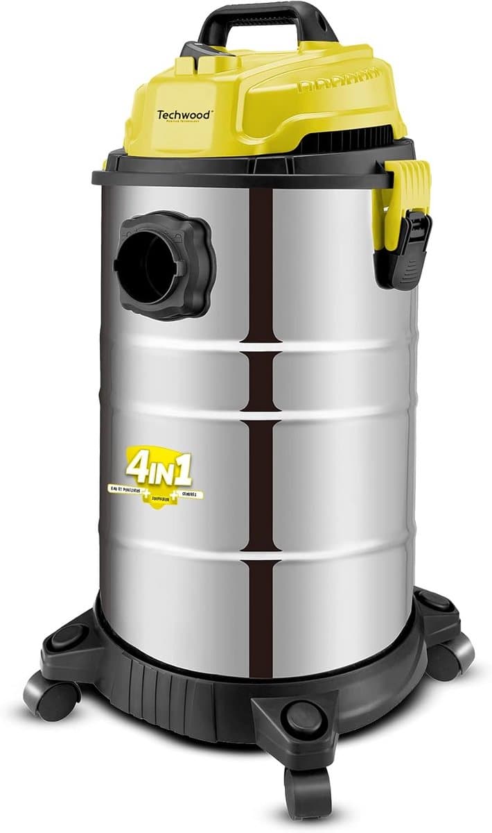 Bidon stofzuiger - Nat droog - Grondig reinigen - Schakelfunctie ventilator - 30 liter reservoir - Rood roestvrij staal — afbeelding 1