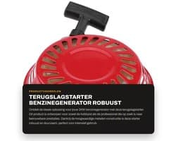 Dailygoods- Terugslagstarter voor 2KW 168F Benzinegenerator - Hoogwaardig Metaal - Eenvoudige Installatie - Schokbestendig - Laag Geluidsniveau - Inclusief Schroeven - Startmotor