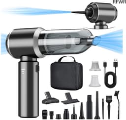 Handstofzuiger Blusser - Draadloze Krachtige Stofzuiger - Auto en Huis Reinigen - 3-in-1 Multifunctioneel - 18000PA Zuigkracht - Zilver Grijs — thumbnail 1
