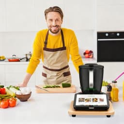 Keukenmachine Plank - Rolplank Bamboe - Apparaat Verplaatsen - Lift en Rol Systeem - 40 x 28 cm - Bamboe — thumbnail 3