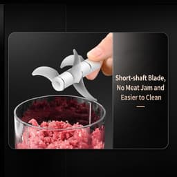 Mini Keukenmachine - Hakmolen - Snel Ingrediënten Snijden - Draagbaar en USB - 10x10x10 mm - Zwart — thumbnail 4