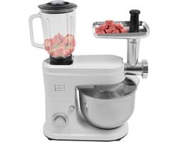 Keukenmachine - Multifunctionele mixer - Bakken en mixen - Krachtige 1500W motor - 6L komcapaciteit - Wit