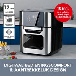 RVV® Heteluchtoven - Oven - Airfryer Oven - Roestvrij Staal - Zilver- 36cm x 33cm x 38cm — thumbnail 2