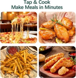Ulisem - Airfryer - Mini airfryer - 4.5 liter - 360° circulatie - 24 menu's - Vaatwasserbestendige antiaanbakmand - Met voorverwarming en schudden - Automatische uitschakeling - Geschikt voor keuken of camping - Compact en draagbaar — thumbnail 8