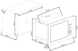 Inbouw Magnetron - Compacte Oven - Snel Eten - Met Grillfunctie - 25 Liter Capaciteit - Zwart — thumbnail 5