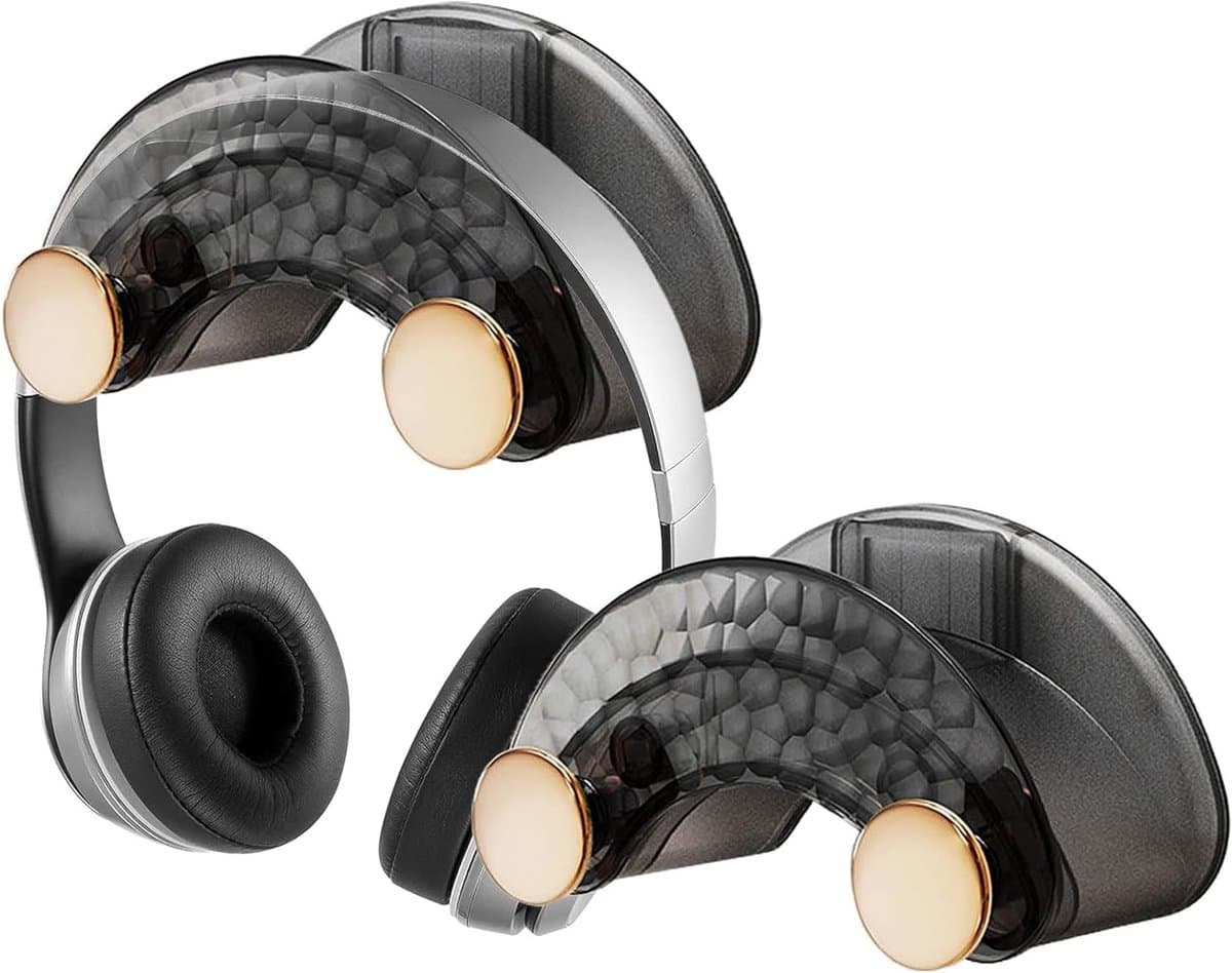 Hoofdtelefoonhouders voor muurbevestiging - 2 stuks headsetstandaard, hoofdtelefoonhanger en opberghouder voor accessoires en paraplu's — afbeelding 1