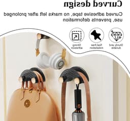 Hoofdtelefoonhouders voor muurbevestiging - 2 stuks headsetstandaard, hoofdtelefoonhanger en opberghouder voor accessoires en paraplu's — thumbnail 2