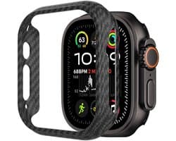 Nekit Fiber - Hoesje Geschikt voor Apple Watch 3/2/1 49MM - Kevlar Bumper Cover Case - 1500D Aramidevezels - Ultra Dun - Zwart