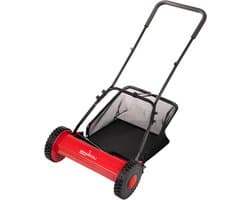 Handgrasmaaier 40 cm - Mechanische maaier - Gazononderhoud - 5-blads kooisysteem - 15-43 mm hoogte - Zwart/Rood