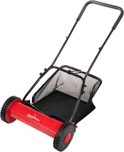 Handgrasmaaier 40 cm - Mechanische maaier - Gazononderhoud - 5-blads kooisysteem - 15-43 mm hoogte - Zwart/Rood — thumbnail 1