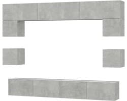 TV Meubel Set - Mediameubel Hifi - Woonkamer Opbergen - Wandmontage Ontwerp - 100 cm Breed - Beton Grijs
