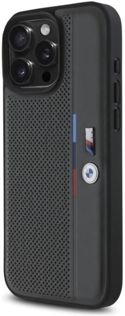 BMW M Perforated Tricolor Detail Line - iPhone 16 Pro Max Hoes - Luxe - Antraciet — thumbnail 5