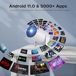 Draagbare Short Throw Beamer met Android TV en WiFi 6 — thumbnail 2