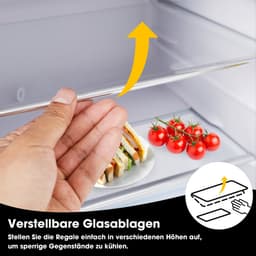 Retro Koelkast Zwart - Tweekoers Minikoelkast 72 Liter - Tafelmodel Koelkast met Vriesvak en LED Verlichting - Energieklasse E — thumbnail 5