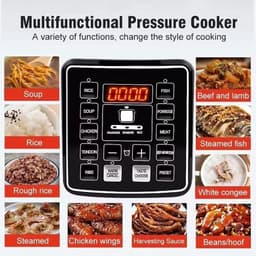 Elektrische Snelkookpan - Multi Cooker - Maaltijden Bereiden - 9 Voorgeprogrammeerde Functies - 6 Liter Capaciteit - Zwart — thumbnail 2