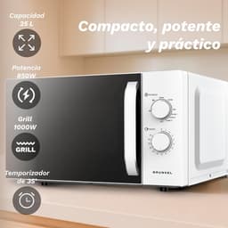 Magnetron met grill - Combimagnetron Grillfunctie - Snel Eten Bereiden - 3 Combinatiemodi - 25 Liter - Wit — thumbnail 2
