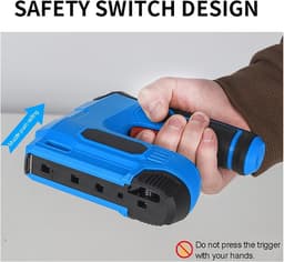 Stapler, Electric Shooting Hammer Cordless Stapler with 1500mAh Lithium Battery USB Rechargeable Staple Gun Furniture Wooden Frame DIY Tool for Woodworking, Professional and DIY — thumbnail 3