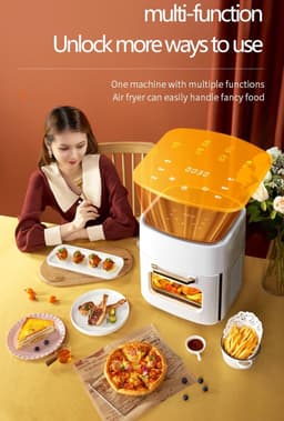 Heteluchtoven met stoom - Mini oven - Veelzijdig koken - Digitaal touchscreen - 15 liter capaciteit - Groen — thumbnail 4